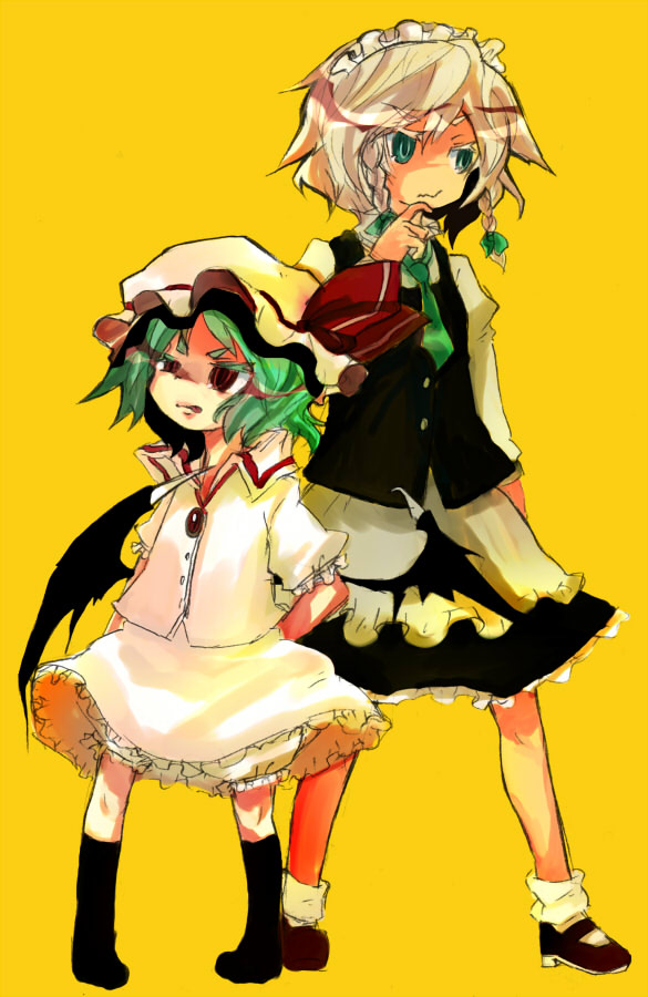 remilia scarlet and izayoi sakuya (touhou) drawn by k_no_hito