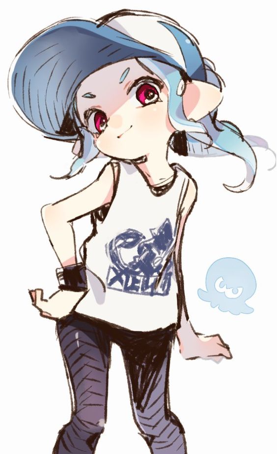octoling player character and octoling girl (splatoon) drawn by sen_squid