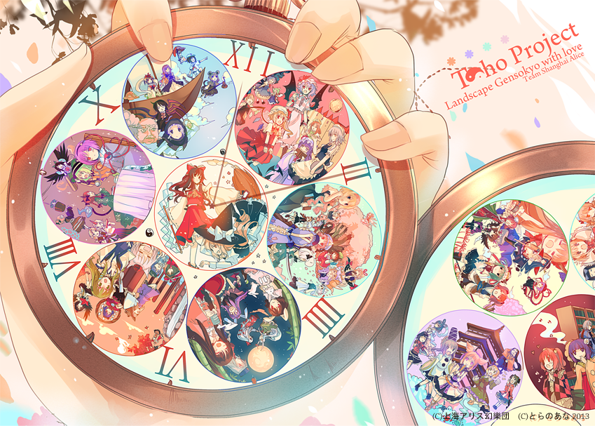 hakurei reimu, kirisame marisa, remilia scarlet, flandre scarlet, izayoi sakuya, and 73 more (touhou and 9 more) drawn by kirero