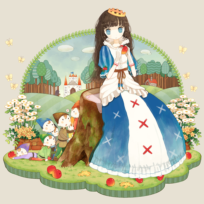 schneewittchen and snow white's dwarf (sound horizon and 2 more) drawn by nitanda_cona