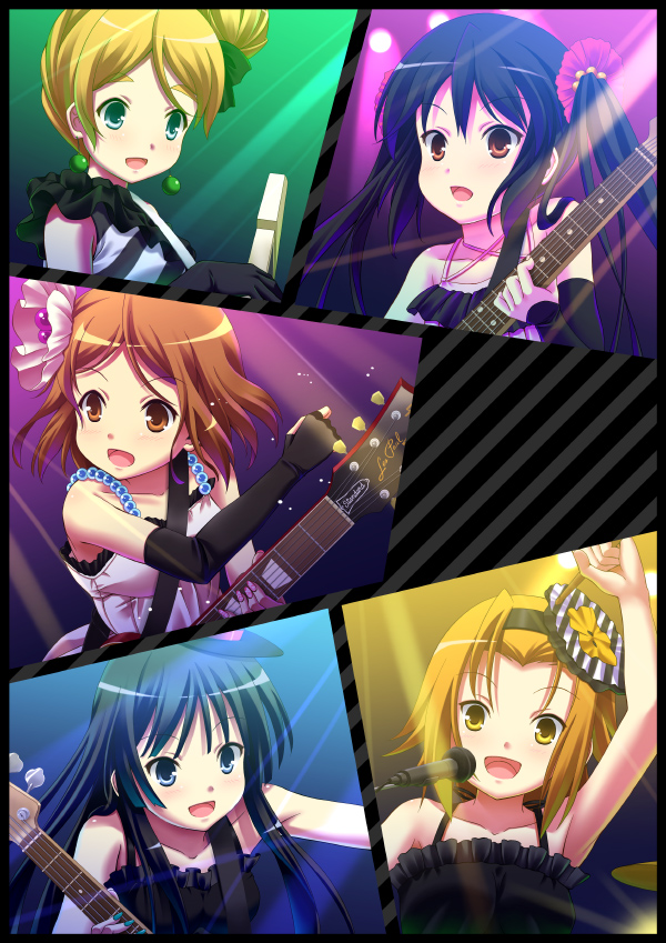 akiyama mio, nakano azusa, hirasawa yui, tainaka ritsu, and kotobuki tsumugi (k-on!) drawn by uehara_yukihiko