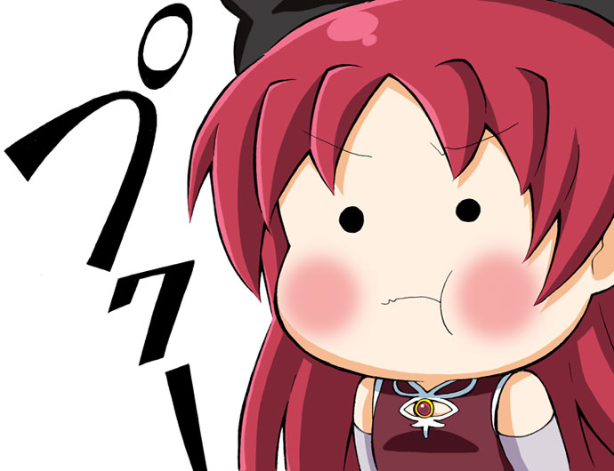 sakura kyoko and mini-ikamusume (mahou shoujo madoka magica and 1 more) drawn by k_hiro