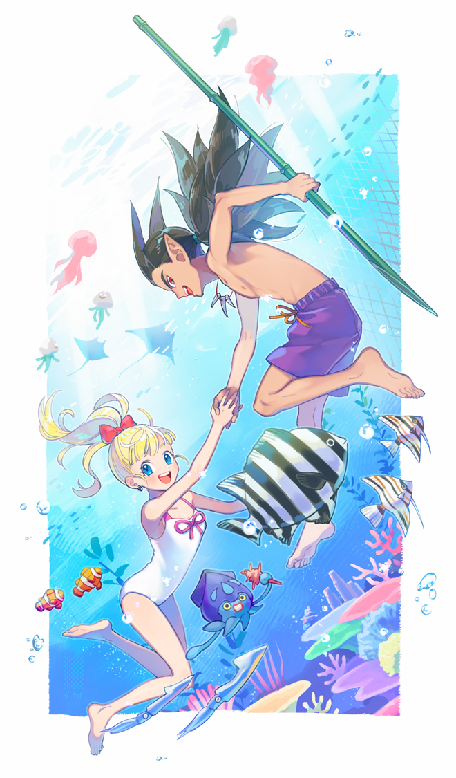 sidoh, female builder, man o' war, and squid kid (dragon quest and 1 more) drawn by 4_fnf