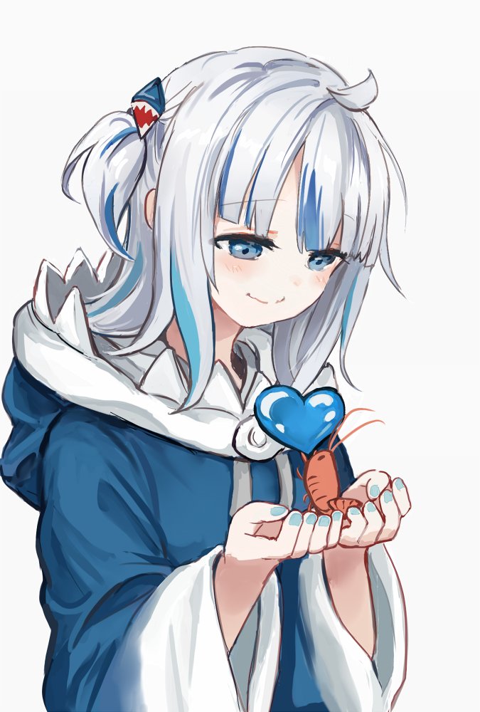 gawr gura and ebi-chan (hololive and 1 more) drawn by yuuyu_(777)