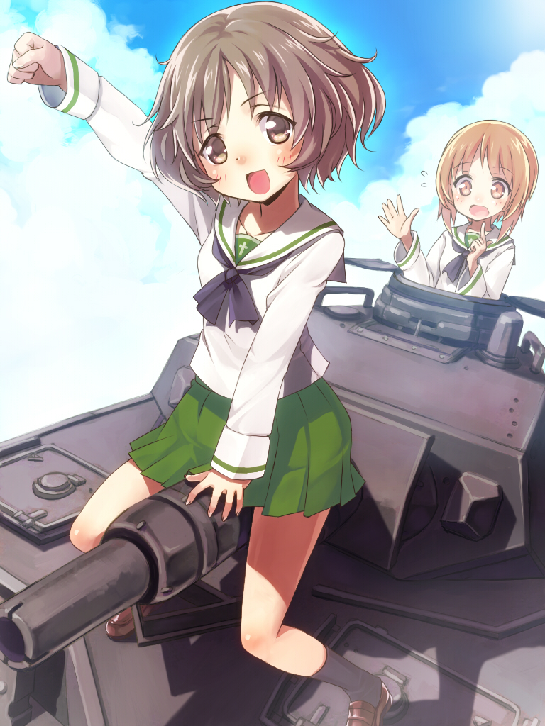nishizumi miho and akiyama yukari (girls und panzer) drawn by umeboshitora