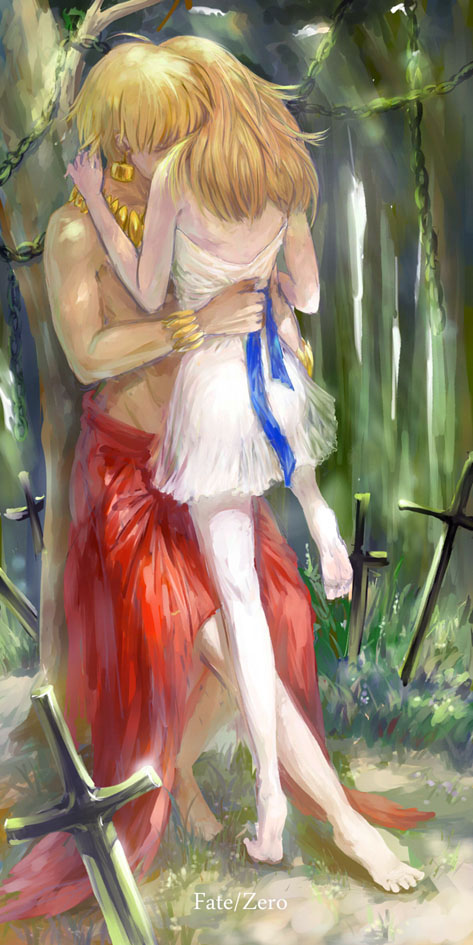 artoria pendragon, saber, and gilgamesh (fate and 2 more) drawn by ielts