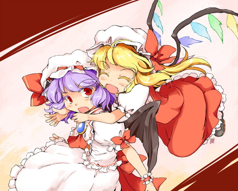 remilia scarlet and flandre scarlet (touhou) drawn by kanoe_soushi