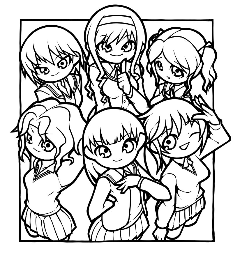 nanasaki ai, ayatsuji tsukasa, morishima haruka, tanamachi kaoru, sakurai rihoko, and 1 more (amagami) drawn by name_omoitukan2