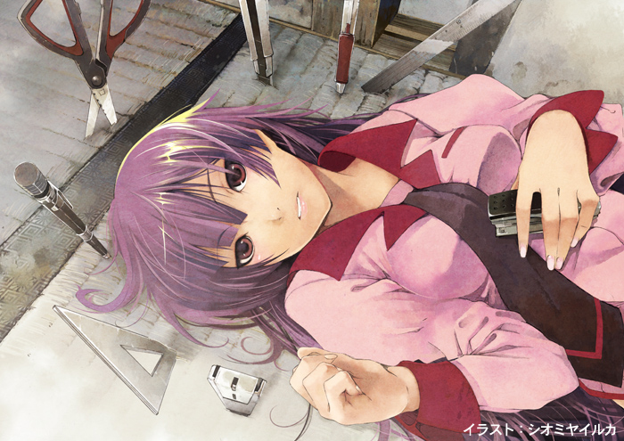 senjougahara hitagi (monogatari and 1 more) drawn by shiomiya_iruka
