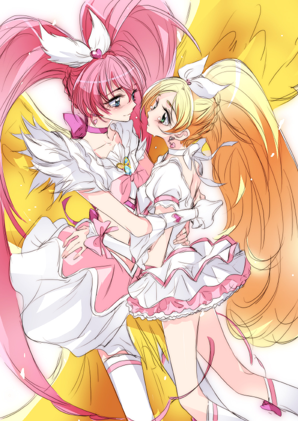 houjou hibiki, minamino kanade, cure melody, and cure rhythm (precure and 1 more) drawn by tima