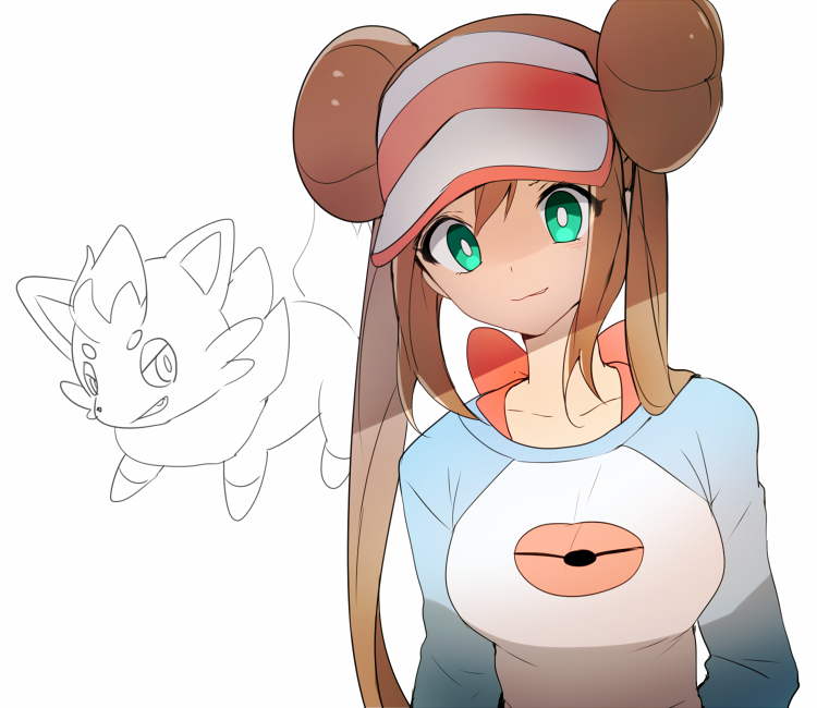 rosa and zorua (pokemon and 1 more) drawn by yuhi_(hssh_6)