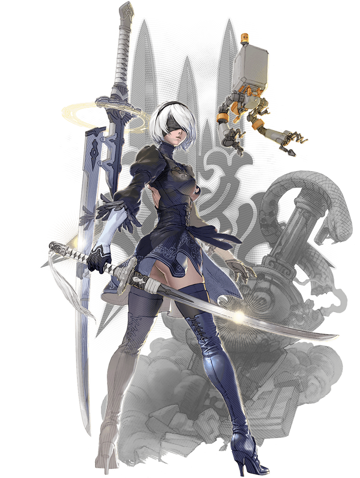 2b and pod (nier and 3 more) drawn by kawano_takuji