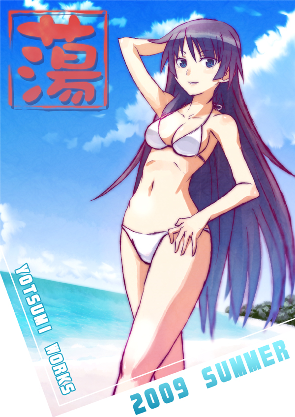 senjougahara hitagi (monogatari and 1 more) drawn by tamago_(yotsumi_works)