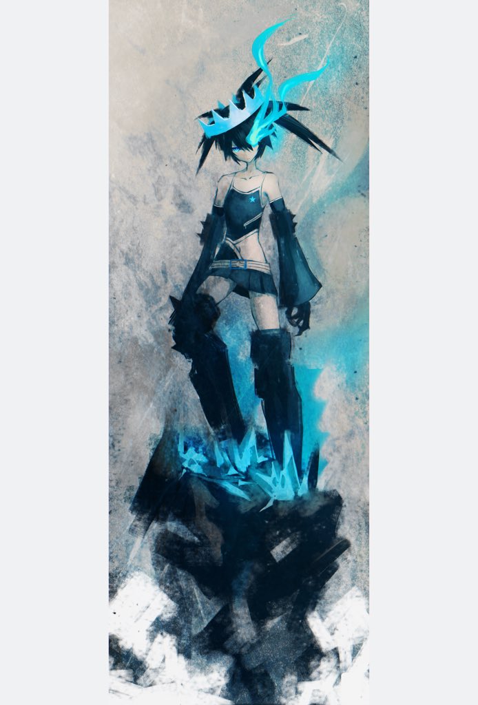 black rock shooter and black rock shooter beast (black rock shooter) drawn by mutomorokoshi
