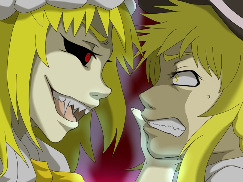 kirisame marisa and flandre scarlet (touhou) drawn by yokohamakinta