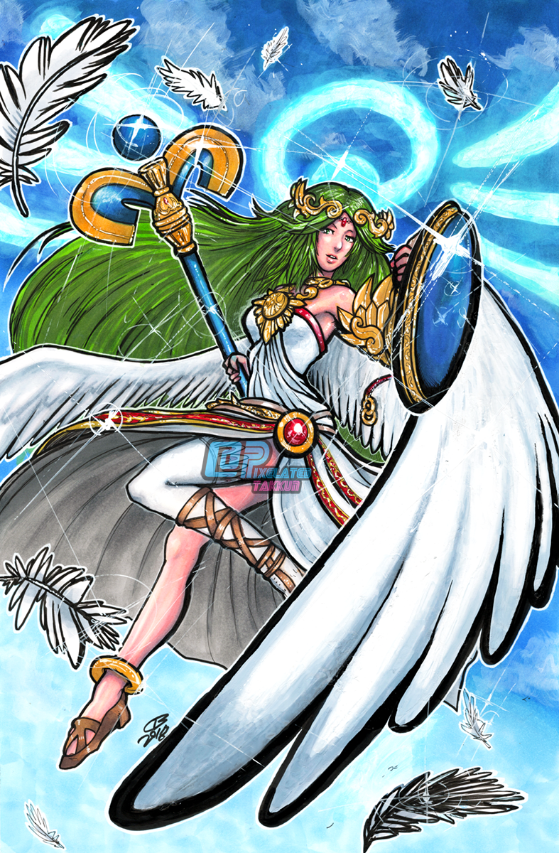 palutena (kid icarus and 1 more) drawn by takkun_(takkun_art)