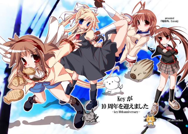 natsume rin, kamio misuzu, furukawa nagisa, tsukimiya ayu, botan, and 1 more (little busters! and 4 more) drawn by yamaguchi_shinnosuke