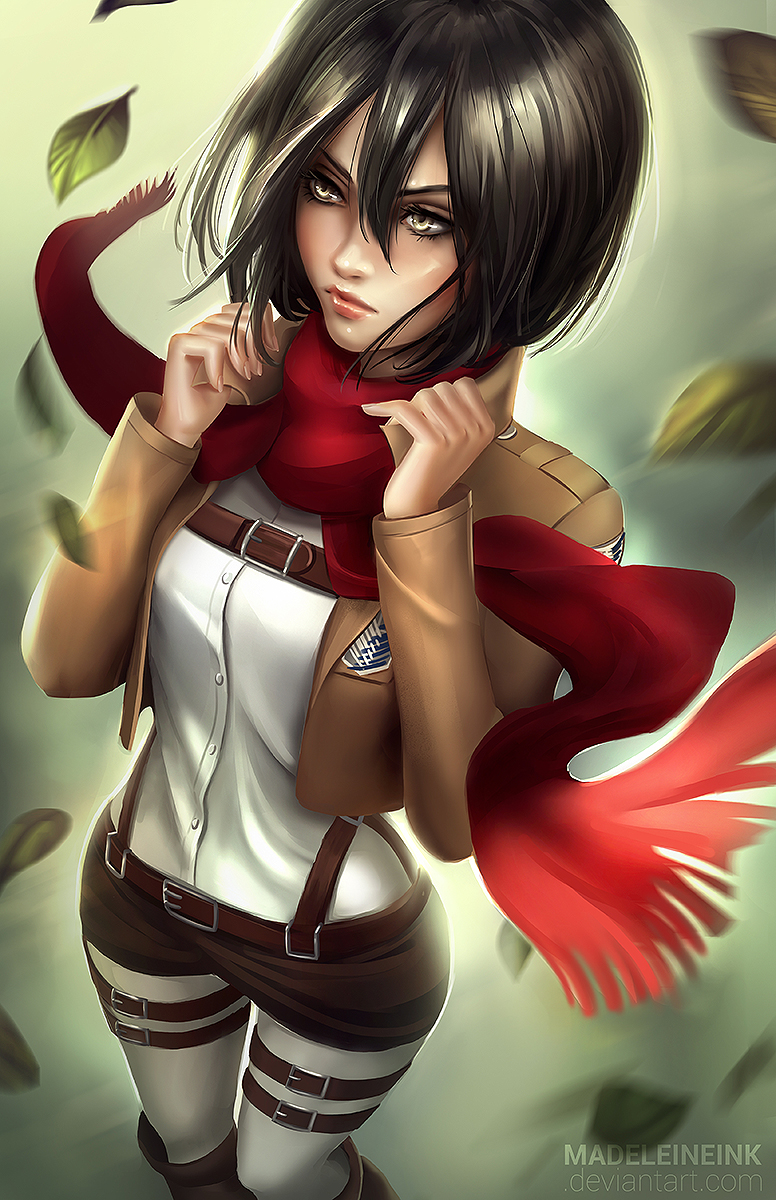 mikasa ackerman (shingeki no kyojin) drawn by madeleine_bellwoar