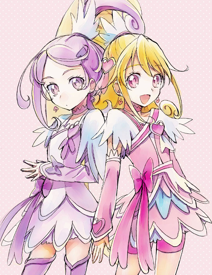aida mana, kenzaki makoto, cure heart, and cure sword (precure and 1 more) drawn by kurochiroko
