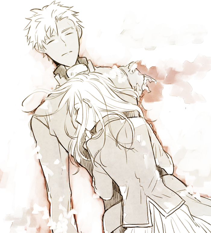 illyasviel von einzbern and archer (fate and 1 more) drawn by matsuko