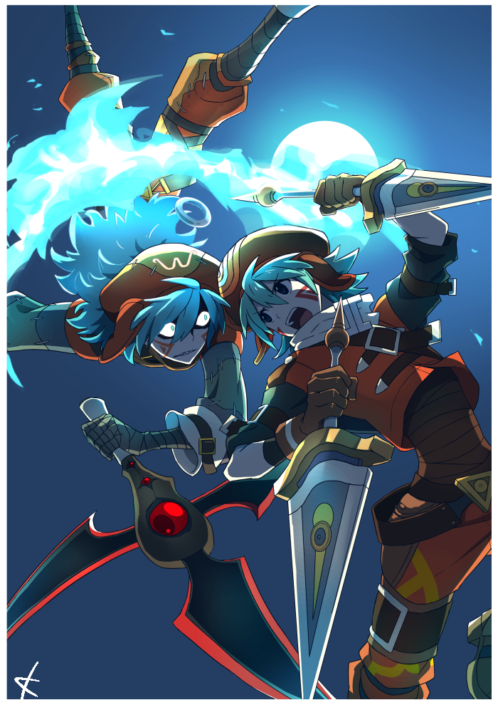 kite and azure kite (.hack// and 2 more) drawn by kanade_(unchi_knd280)