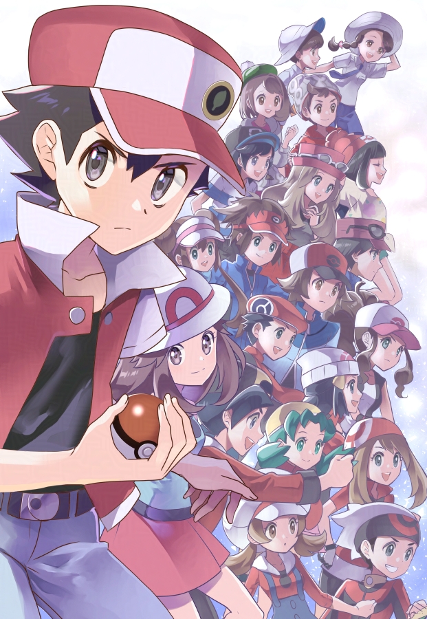 dawn, may, rosa, hilda, gloria, and 16 more (pokemon and 12 more) drawn by morisawa_machi