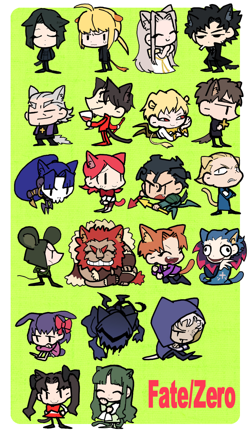 artoria pendragon, saber, tohsaka rin, illyasviel von einzbern, matou sakura, and 19 more (fate and 1 more) drawn by ss0aa