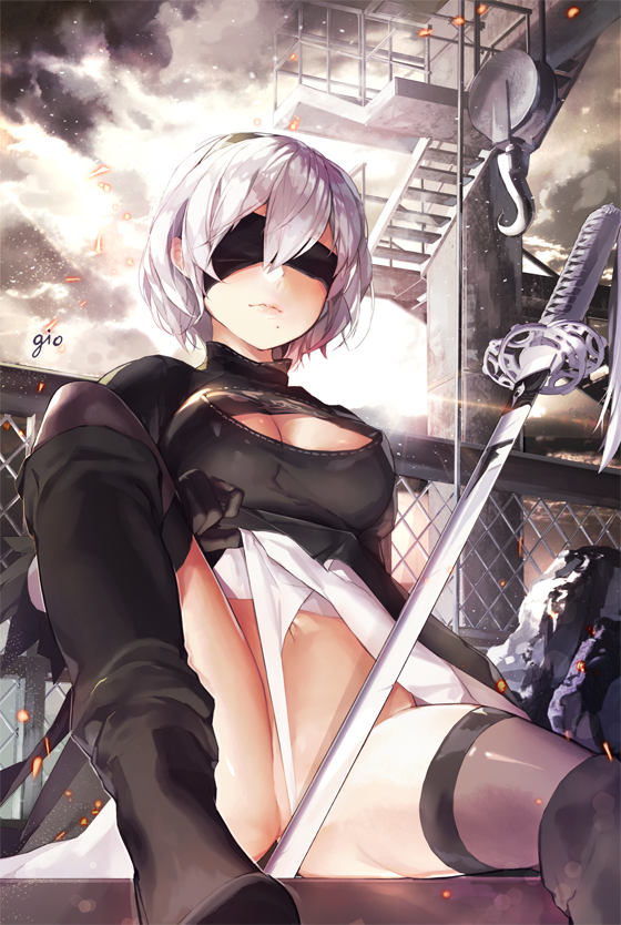 2b (nier and 1 more) drawn by gio_(maroon0924)