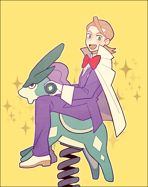 suicune and eusine (pokemon and 1 more) drawn by jaho