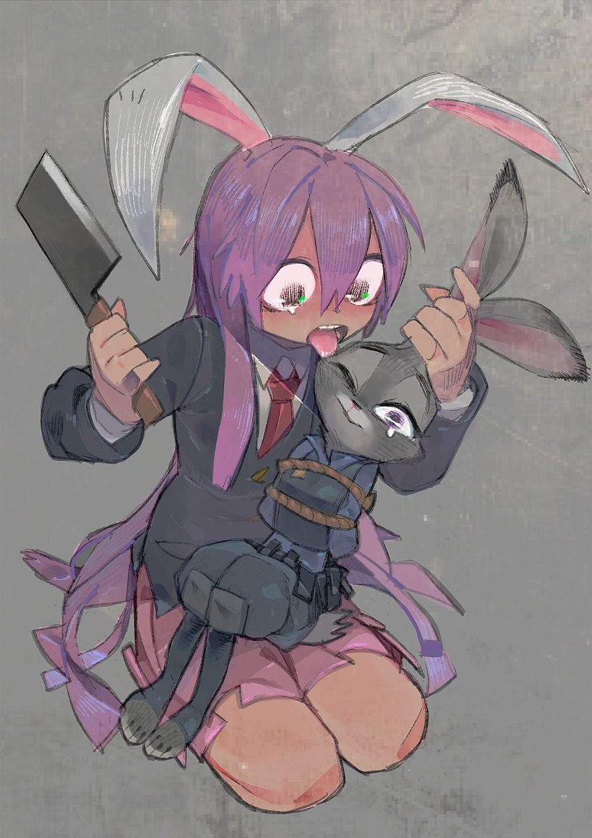 reisen udongein inaba and judy hopps (touhou and 1 more) drawn by umezawa_michiko