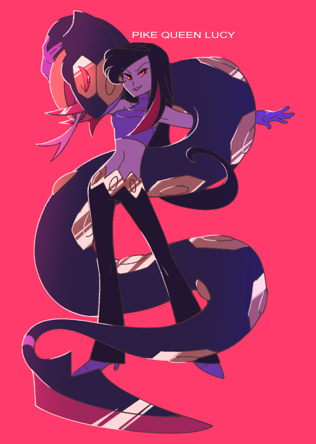 seviper and lucy (pokemon and 2 more) drawn by vergolophus