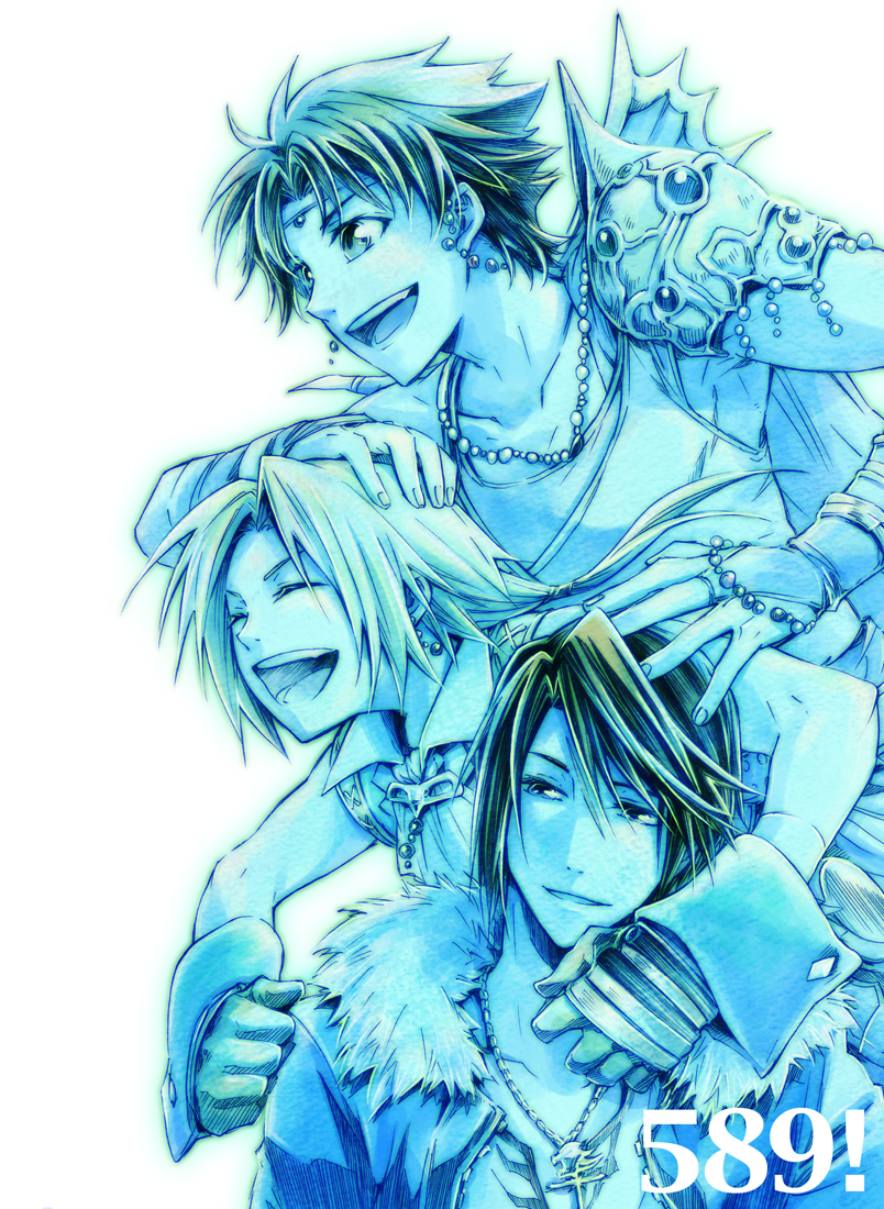 squall leonhart, zidane tribal, and bartz klauser (final fantasy and 4 more) drawn by nonosaki