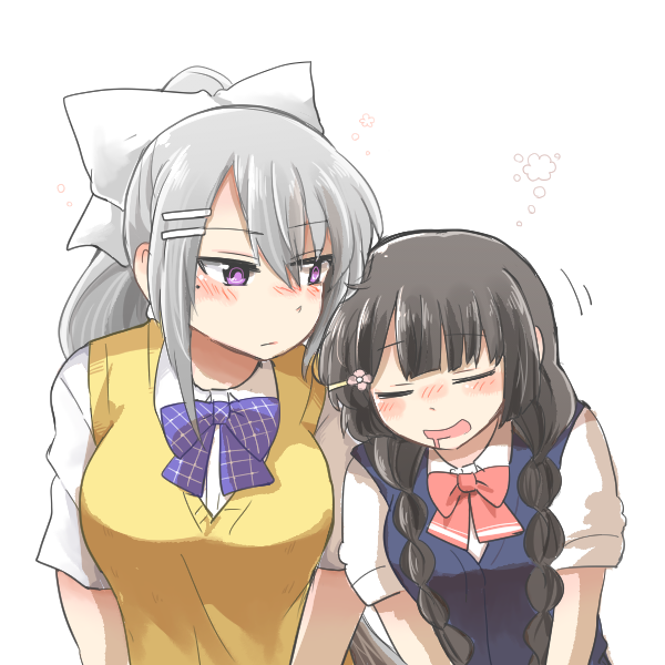 tsukino mito and higuchi kaede (nijisanji) drawn by rebecca_(keinelove)