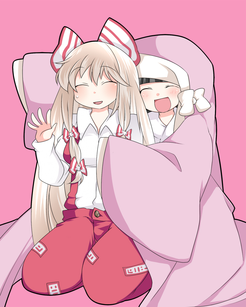 fujiwara no mokou and houraisan kaguya (touhou) drawn by hammer_(sunset_beach)