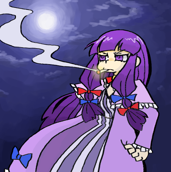 patchouli knowledge and taisa (touhou and 1 more) drawn by bseibutsu