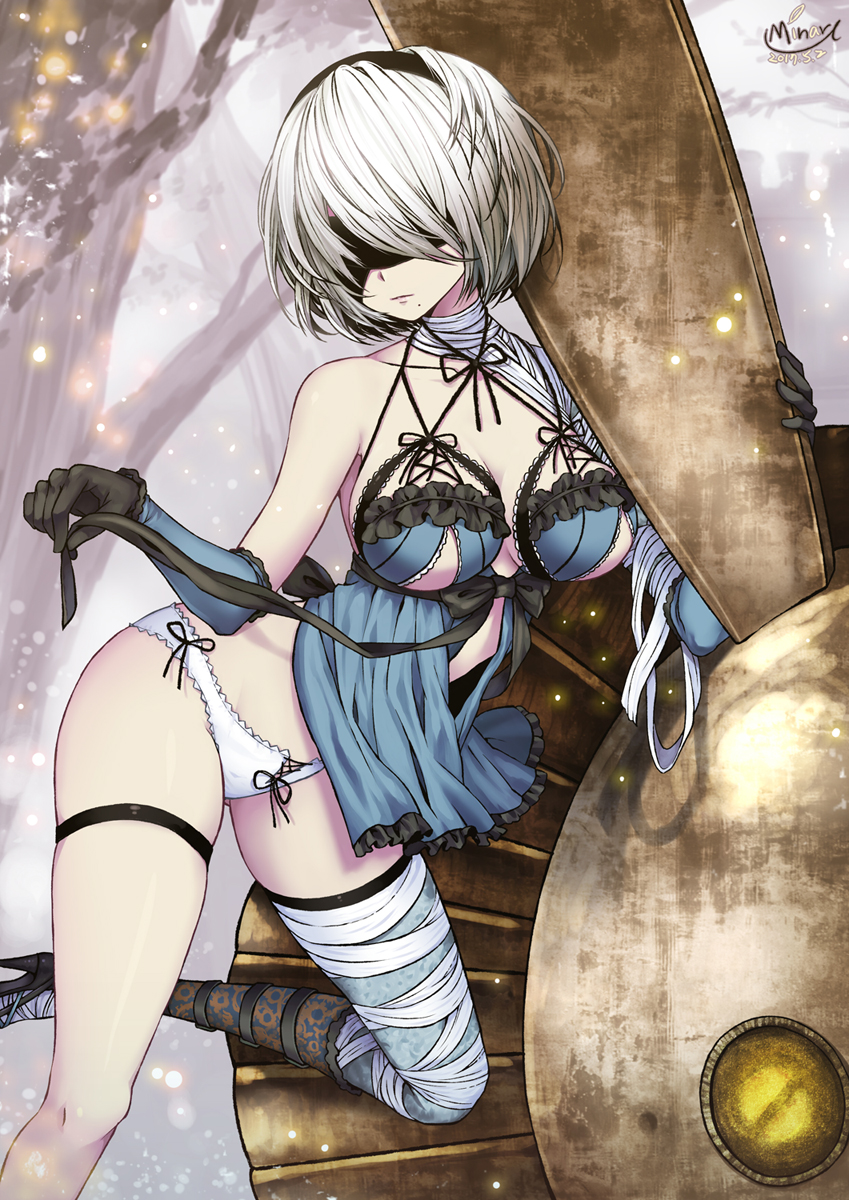 2b and kaine (nier:automata and 1 more) drawn by blackcat_(blackcatbox)