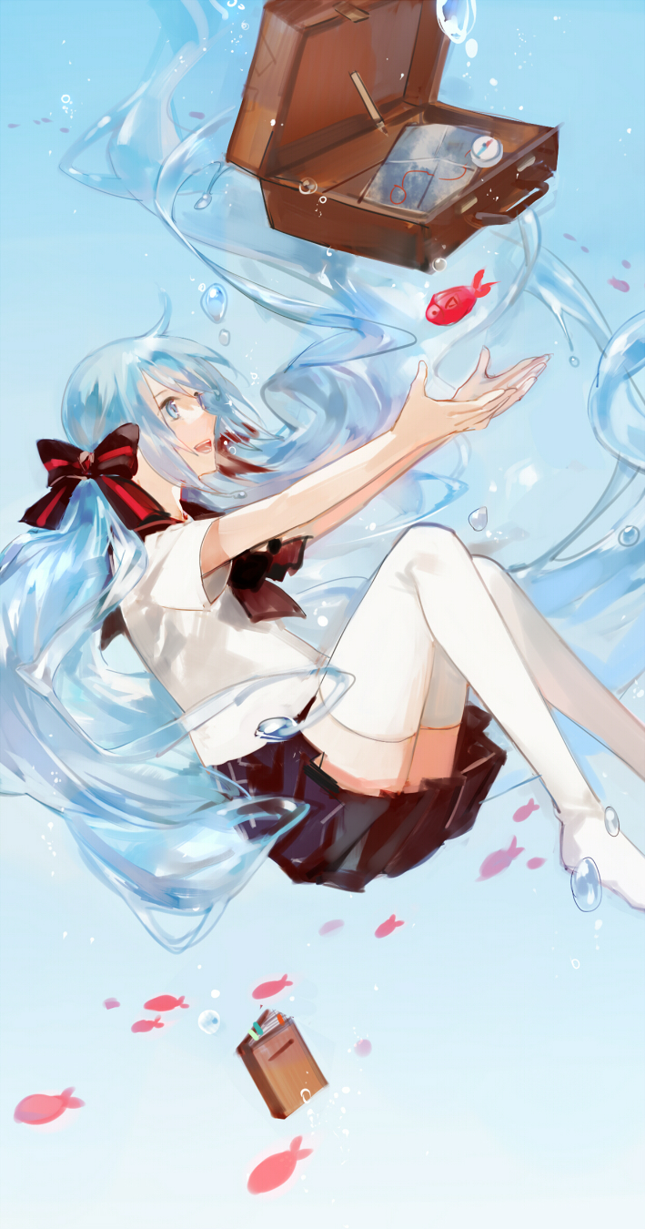 hatsune miku and bottle miku (vocaloid) drawn by cotta
