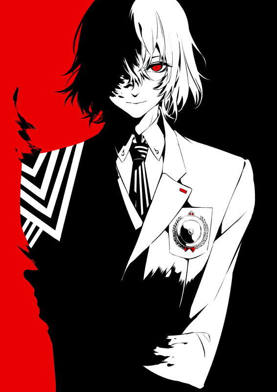 akechi gorou and black mask (persona and 1 more) drawn by zmore