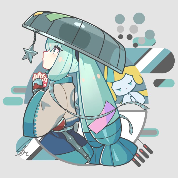 hatsune miku, jirachi, and steel miku (pokemon and 2 more) drawn by saihate_(d3)