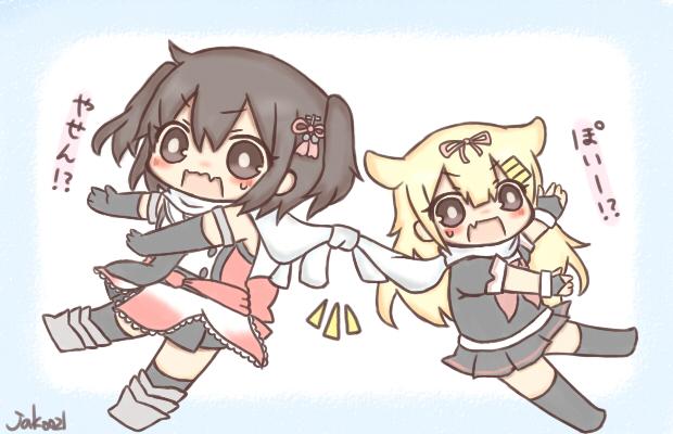 yuudachi, yuudachi kai ni, sendai, and sendai kai ni (kantai collection) drawn by jako_(jakoo21)