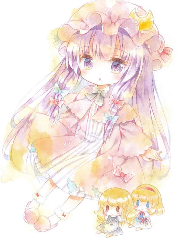 kirisame marisa, alice margatroid, and patchouli knowledge (touhou) drawn by kagome_f