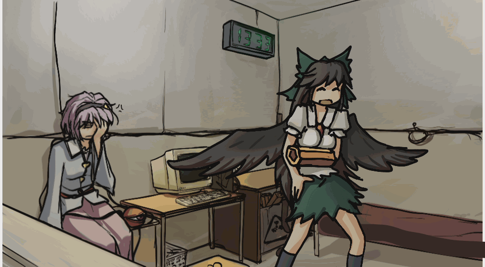 komeiji satori and reiuji utsuho (touhou) drawn by hater_(hatater)