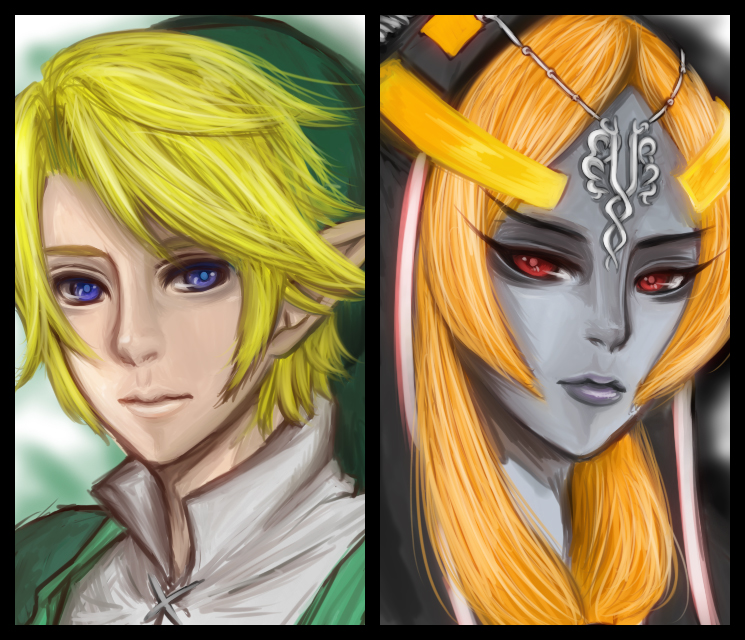 link and midna (the legend of zelda and 1 more) drawn by 716