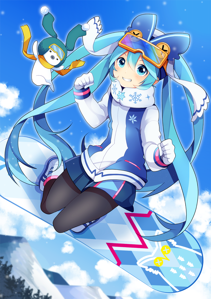 hatsune miku, yuki miku, and rabbit yukine (vocaloid) drawn by nokuhashi