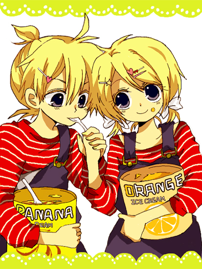kagamine rin and kagamine len (vocaloid) drawn by anzu_(o6v6o)
