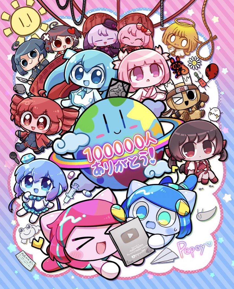 hatsune miku, kasane teto, kaai yuki, aoki lapis, vy1, and 5 more (original and 8 more) drawn by pepoyo