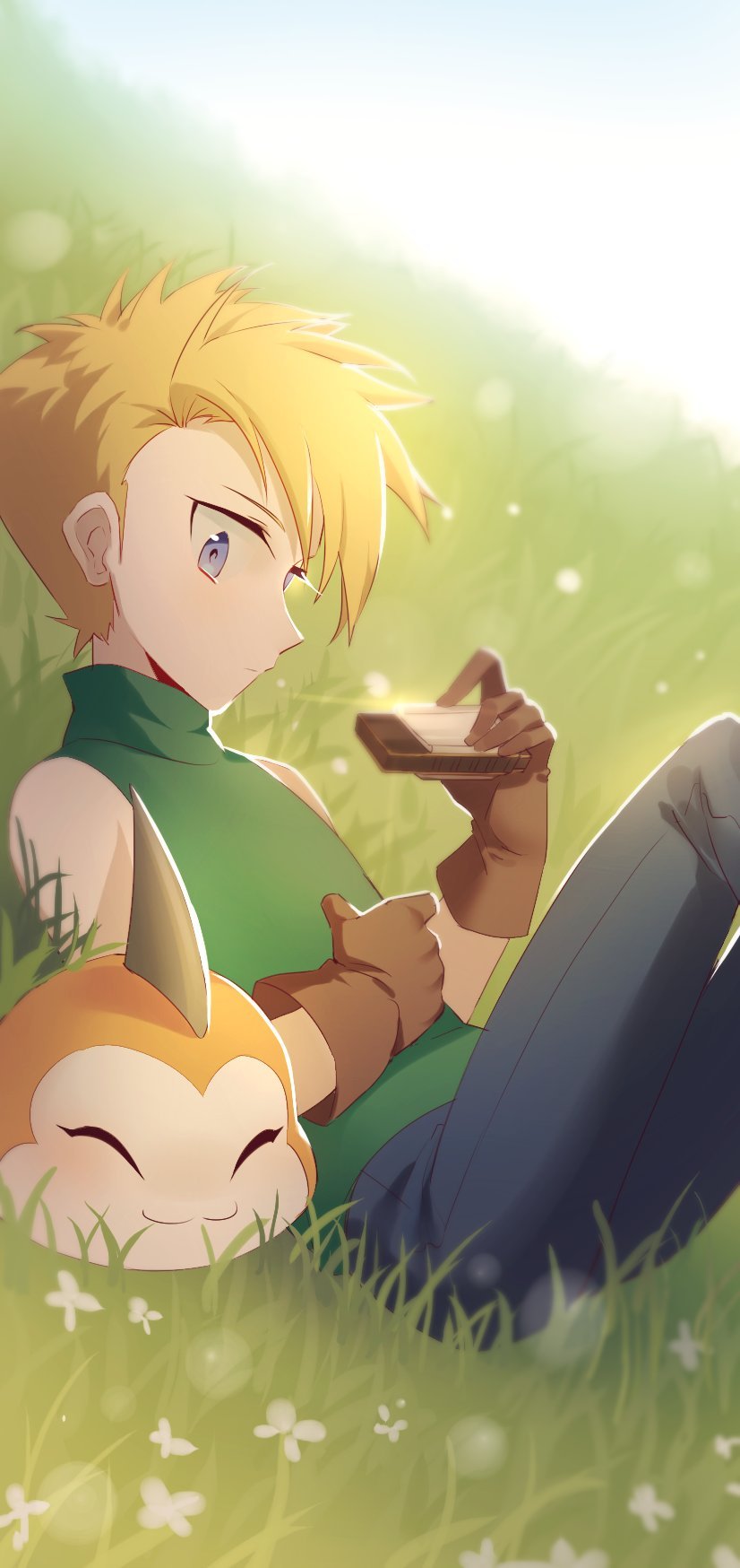ishida yamato and tunomon (digimon and 1 more) drawn by maro_(lij512)