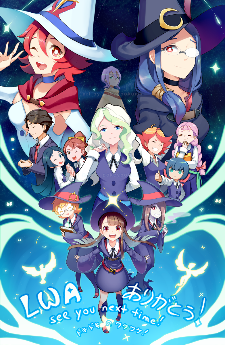 kagari atsuko, diana cavendish, sucy manbavaran, lotte jansson, amanda o'neill, and 8 more (little witch academia) drawn by pokey
