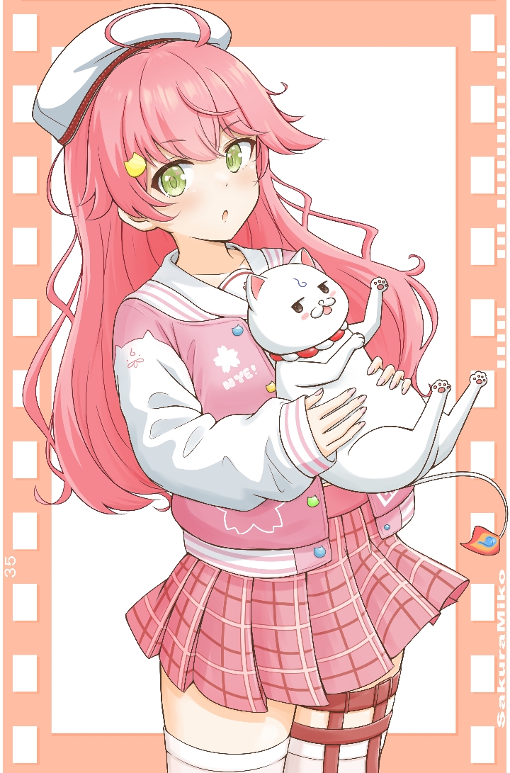 sakura miko and 35p (hololive) drawn by borei