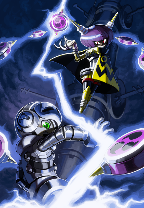 dynatron and beck (mighty no. 9) drawn by simon_stafsnes_andersen